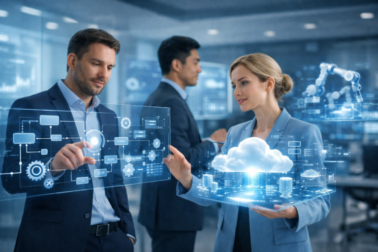 La personnalisation par IA et expérience utilisateur : méthode, risques et indicateurs Équipe web utilisant la personnalisation par IA pendant le expérience utilisateur