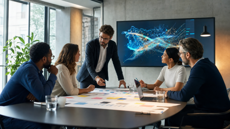 Comment utiliser les assistants génératifs pour la stratégie de contenu d’un projet web Équipe web utilisant les assistants génératifs pendant la stratégie de contenu