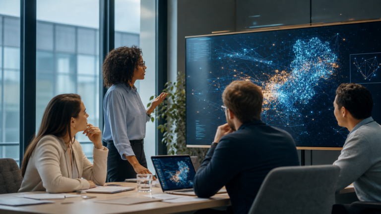 Équipe web utilisant l’analyse prédictive pendant la stratégie de contenu