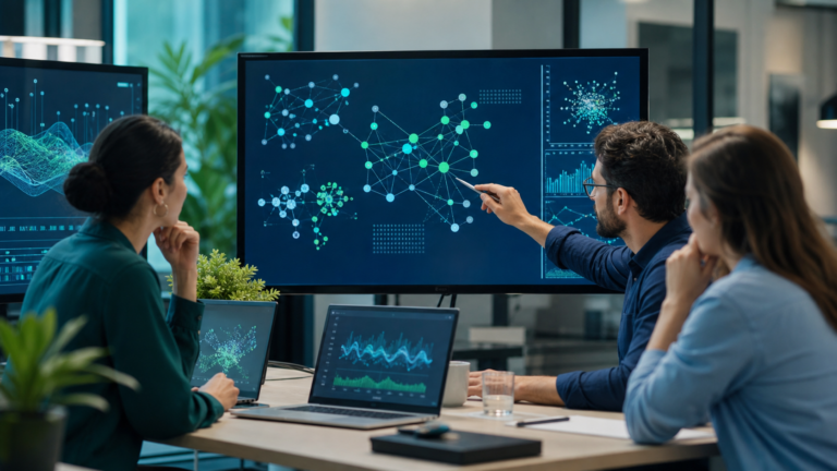 Équipe web utilisant la personnalisation par IA pendant l’architecture technique